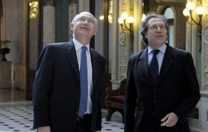 Foreign Affairs minister Timerman and Uruguayan counterpart Luis Almagro