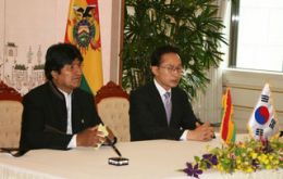 President Evo Morales is currently visiting South Korea  