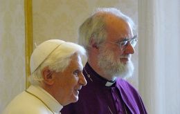 Pope Benedict XXVI and Archbishop of Canterbury, Dr Rowan Williams, at Westminster Abbey