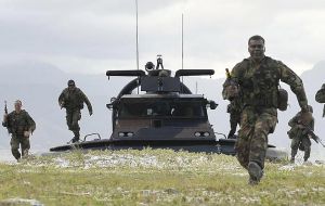 Royal Marines and their Brazilian counterparts conduct a beach assault exercise off the coast of Rio de Janeiro
(Pic by MoD)