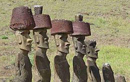 The classic postcard of Easter Island