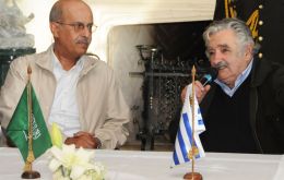 President Mujica (R) in Anchorena with minister Fahad Abdulrahman Bat Ghunaim