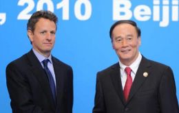 Timothy Geithner met with China's Vice-Premier, Wang Qishan