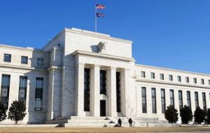 The US central bank building in Washington: In God we trust 