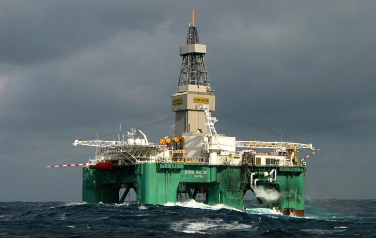 Semi-submersible Eirik Raude is currently drilling offshore Ghana 
