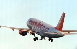 An EasyJet aircraft taking off from John Lennon Airport 