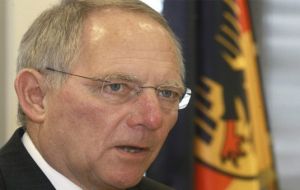Germany's finance minister Wolfgang Schaeuble optimistic about Ireland and Portugal 
