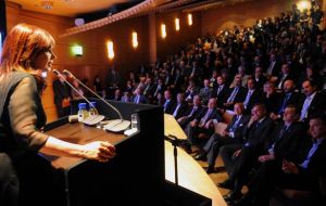 President Cristina Fernandez made the official announcement at a ceremony in the Repsol-YPF headquarters 