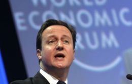 PM David Cameron during his speech at the World Economic Forum in Davos