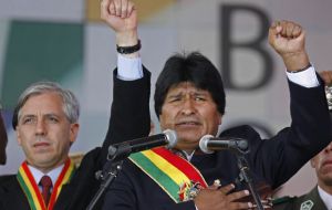 President Evo Morales and his Vice President Alvaro Garcia Linera