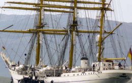 The three masts “Gorch Fock”, once the pride of the German Navy 