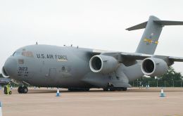 The US Air Force C17 Globemaster retained in Buenos Aires    