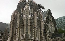 Cathedral no stranger to quake damage  (Photo: Twitter - @tesswoolcock)