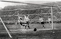 The Uruguayan team celebrates victory in the first World Cup 30 July 1930  
