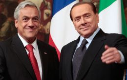 President Piñera with the Italian leader Berlusconi 