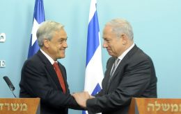 The Chilean president met Israeli PM Netanyahu and Abbas in Ramallah  