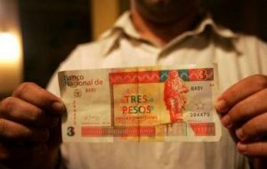 Most Cubans are paid in ordinary pesos equivalent to 4 US cents 