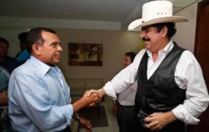 President Lobo and ousted Zelaya 