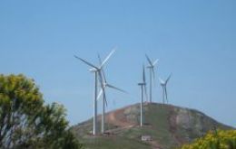 Wind turbines in Uruguay which plans to reach 500 MW by 2015 