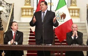 Peruvian president Alan García at the ceremony 