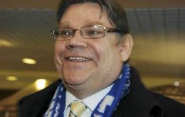 True Finns leader Timo Soini celebrates his party’s unexpected success