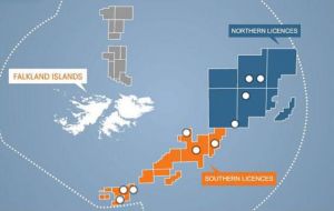FOGL and B&S hold licences to the South and East of the Falklands 