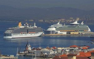 Cruise vessels docked in Gibraltar 