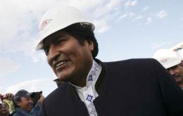 President Evo Morales was present at the Aquio gas field 