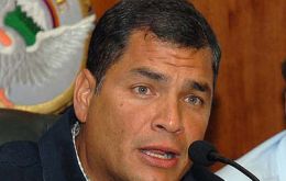 Rafael Correa celebrates victory 