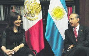 The two presidents met at the Los Pinos presidential residence in Mexico City 