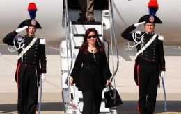 The Argentine president is currently in Rome for the 150th Italian reunification celebrations<br />
<br />
