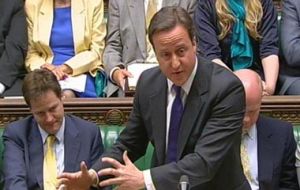 UK PM David Cameron in the Parliament 