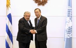 UN Secretary General with Uruguayan president Jose Mujica 