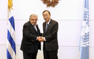 UN Secretary General with Uruguayan president Jose Mujica 
