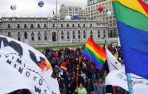 The march sought to galvanize support for Chile’s lesbian, gay, bisexual and transgender (LGBT) community.