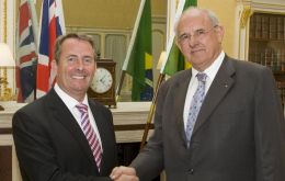 Liam Fox and Nelson Jobim at Lancaster House 