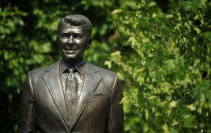 The 10-foot (three-metre) statue of Reagan was unveiled to mark 100 years since his birth (Photo AFP)