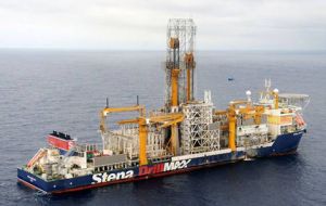 The formidable Bermuda flagged Stena Drillmax contracted for exploratory drilling 