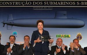 President Dilma Rousseff present at the ceremony reiterated Brazil’s interest in technology transfer 