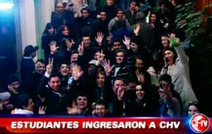 Students peacefully occupied a television station to have their message aired 