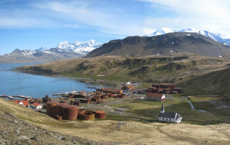 The view from Grytviken, capital of South Georgia 