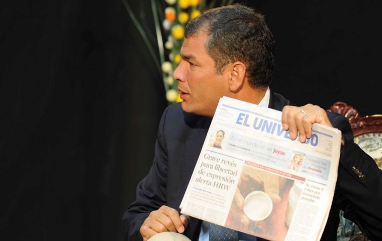 President Correa obsessed with eliminating non militant media 