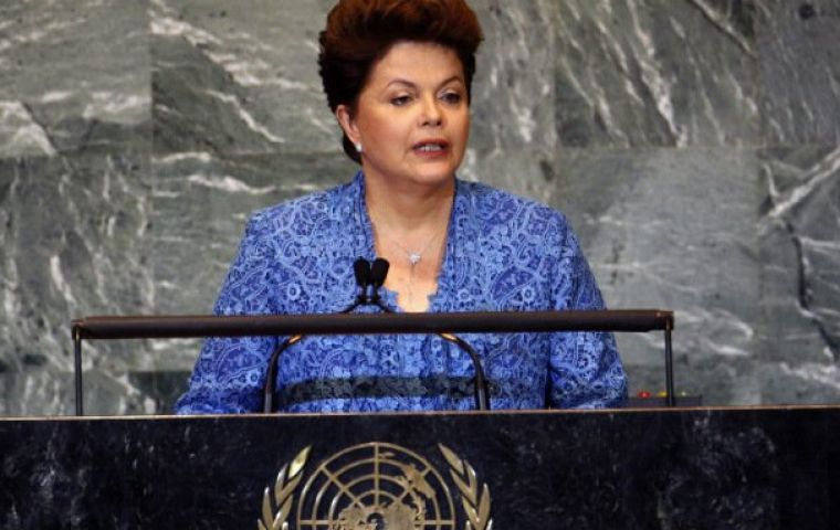 Brazilian president Rousseff, the first woman to open the UN General Assembly 