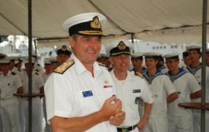 Admiral Sir Trevor Soar visited Protector for a day at sea 