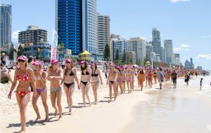 Bikinis and more bikinis, priceless advertising for Australian beaches