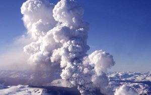 Chilean Air Force makes regular over flights to picture the crater  