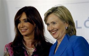 CFK and Hillary Clinton during the Secretary of State visit to Argentina