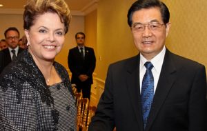 Presidents Rousseff and Hu discussed bilateral relations and cooperation 