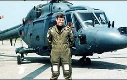 The Duke of York as a member of a helicopter rescue team in the 1982 conflict 