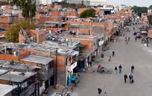 Shanty towns next to Buenos Aires main train station